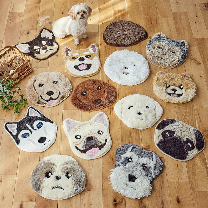 洗えるマット チェアパッド イヌカオ スミノエ