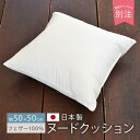 クッション 中身 50×50cm 日本製 フェザー 100 羽毛 ヌードクッション ホワイトダック へたらない