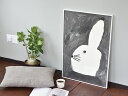 ポスター 北欧 Fine Little Day ファインリトルデイ ポスター うさぎ ウサギ RABBIT WITH SMALL HAT 50×70cm おしゃれ かわいい 北欧インテリア