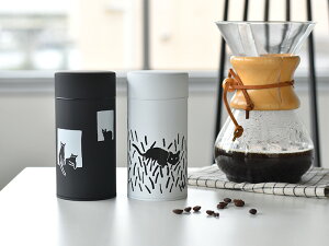 コーヒー缶 コーヒー キャニスター 保存容器 CAT ねこ ネコ 猫 はしもとなおこ HASHIMOTO NAOKO オリジナル 保存 コーヒー豆 エサ入れ カリカリ ギフト