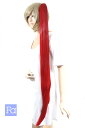 バンス 105cm 赤【レッド】 赤髪 耐熱 つけ毛 ポニーテール ツインテール クリップ ポイントウィッグ コスプレウィッグ ハロウィン 夏コミ 文化祭 宴会(006 ba-red)
