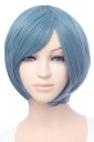 ショートボブ 【サックスブルー】【ウィッグネット付】コスプレウィッグ ボブ ショート ウイッグ 耐熱(069 bo-t2913)