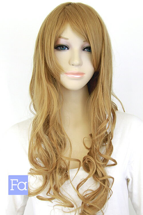 コスプレウィッグ ロングカール 【ロイヤルミルクティー】【ウィッグネット付】コスプレウィッグ 耐熱 コス パーティー コスチューム 変装 仮装 アニメ 学園祭 新年会 結婚式(021 cu-nrff88)