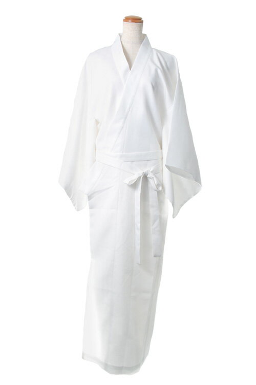 着物 コスプレ 無地着物 和服 和装 和風 仮装 コスチューム レディース 男装 汎用 フリーサイズ ホワイト 白（帯付き)アパレル