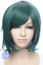 ショートレイヤー 【ディープグリーン】【ウィッグネット付】コスプレウィッグ ショートウィッグ 安い 耐熱(059 la-t2610)