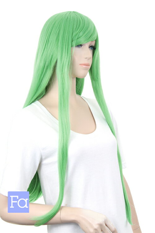 ロング ストレート 77cm 【リーフグリーン】【ウィッグネット付】コスプレウィッグ...