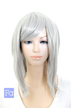 サイドロング 【ジョーカーシルバー】【ウィッグネット付】 コスプレ ウィッグ 銀髪 耐熱180℃ コス パーティー コスチューム 変装 仮装 アニメ 学園祭 新年会 結婚式 (mlo-b0008)