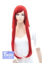 ロングストレート77cm【レッド】【ウィッグネット付】コスプレウィッグ ロングウィッグ 赤 髪 かつら 長髪 耐熱 (lo-red)