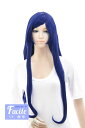 ロングストレート77cm【ディープブルー】【ウィッグネット付】コスプレウィッグ ウイッグ 青 ういっぐ 耐熱 (lo-t3952)