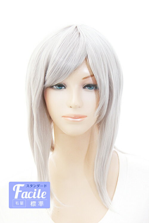サイドロング 【クラシックシルバー】【ウィッグネット付】 コスプレウィッグ 耐熱 ハロウィン 夏コミ 文化祭 宴会 忘年会 激安 格安 イベント パーティーグッズ(067 mlo-200)