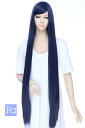 スーパー ロング110cm【ブルーブラック】 コスプレ ウィッグ ロングウィッグ 安い 耐熱 (slo-t4027)