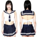 エロコス セーラー服D ネイビー コスプレ 可愛い 制服 スクール セーラー ブレザー ジャンパースカート 学生服 女子高生 アニメ アイドル ハロウィン イベント 余興 宴会 仮装 学園祭 大人 コスチューム セクシー 衣装
