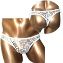 メンズ ランジェリー BadDaddy SEXYレースビキニ(L-001) ホワイト ホワイト 男性用 インナー セクシー 下着 ハロウィン クリスマス コスチ...