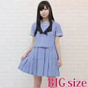 ミッションスクール系高校のセーラー服(夏服) BIG コスプレ 可愛い 制服 スクール セーラー ブレザー ジャンパースカート 学生服 女子高生 アニメ アイドル 大きいサイズ 男女兼用 レディース メンズ 女装 男の娘 余興 大人 コスチューム 衣装