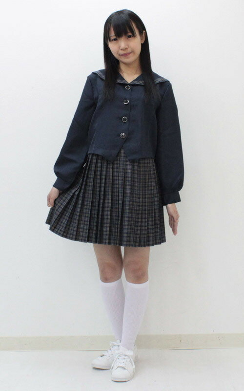 セーラー襟の学生服（冬制服） M コスプレ 可愛い 制服 スクール セーラー ブレザー ジャンパースカート 学生服 女子高生 アニメ アイドル ハロウィン イベント 余興 仮装 大人 コスチューム セクシー 衣装 2