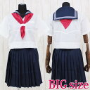 ミッション系中高一貫校のセーラー服(夏服) BIG コスプレ 可愛い 制服 スクール セーラー ブレザー ジャンパースカート 学生服 女子高生 アニメ アイドル 大きいサイズ 男女兼用 レディース メンズ 女装 男の娘 余興 大人 コスチューム 衣装