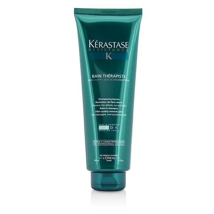 ケラスターゼ RE バン セラピュート (深刻なダメージヘア、パーマヘア用) 15oz Kerastase Resistance Bain Therapiste Balm-In -Shampoo Fiber Quality Renewal Care (For Very DamAed, Over-Porcessed Hair) 450ml 送料無料 【楽天海外通販】