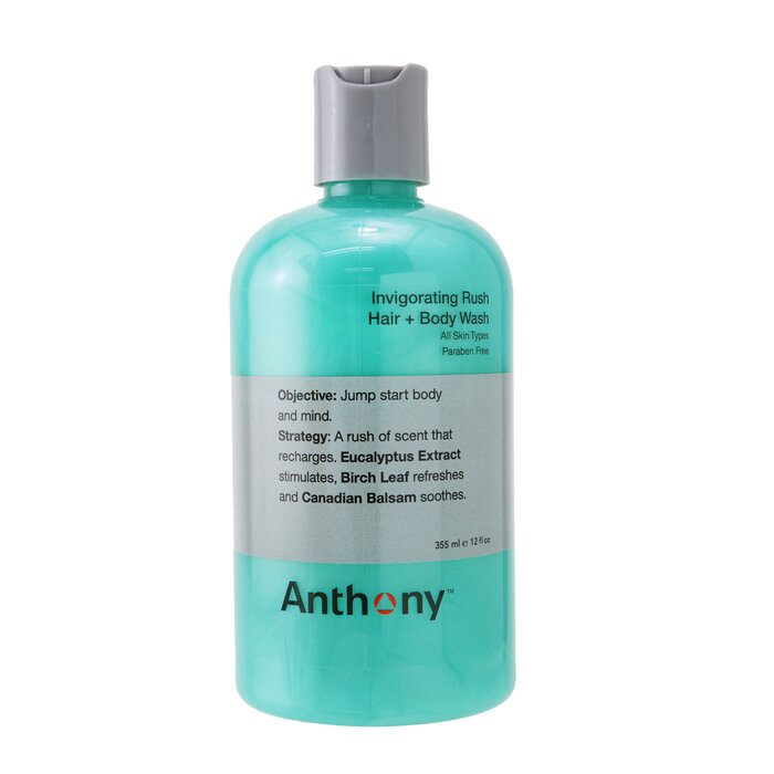 アンソニー インビゴレーティングラッシュ ヘア&ボディウォッシュ 全ての肌質用 12oz Anthony Invigorating Rush Hair & Body Wash All Skin Types 355ml 送料無料 【楽天海外通販】