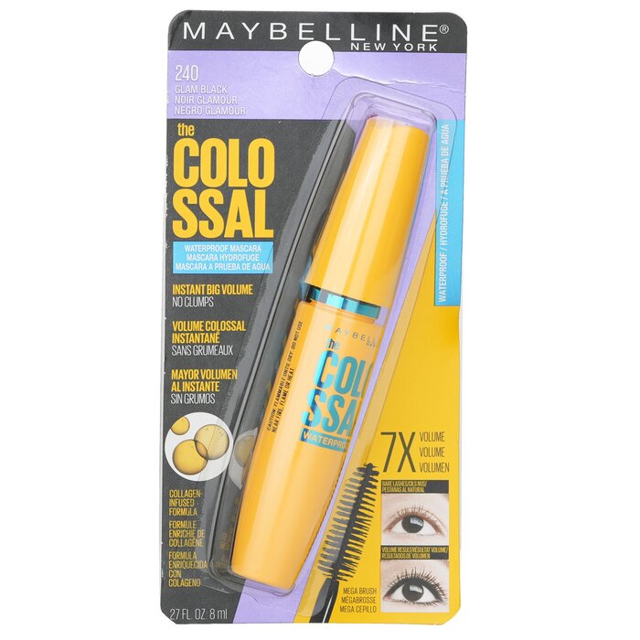 メイベリン ボリューム エク ザ コロッサル ウォータープルーフ マスカラ - No.グラム ブラック 8ml Maybelline Volum' Express The CoLoal Waterproof Mascara - No.Glam Black 8ml 送料無料 