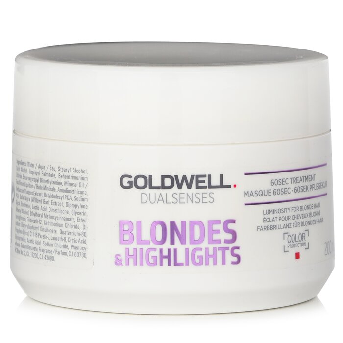 ゴールドウェル デュアルセンス ブロンド&ハイライト 60SEC トリートメント (ブロンドヘア用) 200ml Goldwell Dual Senses Blondes &Highlights 60SEC Treatment (Luminosity For Blonde Hair) 200ml 送料無料 