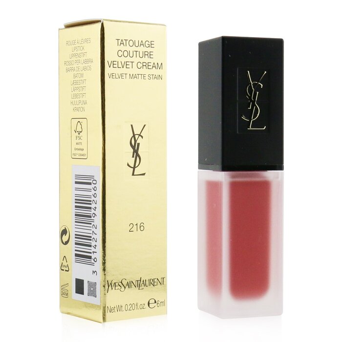 イヴ・サンローラン・ボーテ コスメ イヴサンローラン タトワージュ クチュール ベルベットクリーム - No. 216 ヌード エンブレム 6ml Yves Saint Laurent TatouAe Couture Velvet Cream Velvet Matte S - No. 216 Nude Emblem 6ml 送料無料 【楽天海外通販】