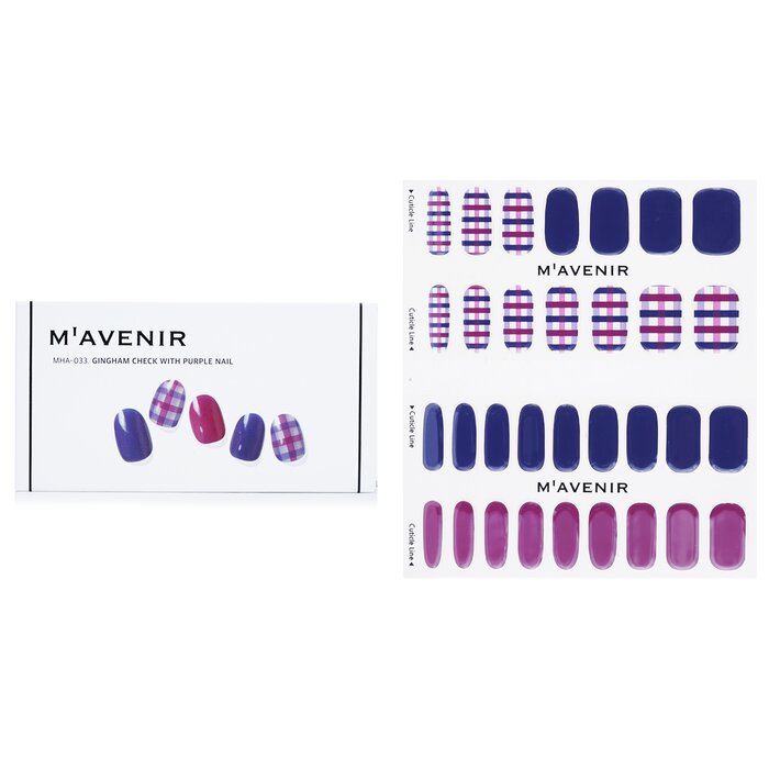 Mavenir Nail Sticker (Patterned) - No. Gingham Check With Purple Nail 32pcsMavenir Nail Sticker (Patterned) - No. Gingham Check With Purple Nail 32pcs  yyVCOʔ́z