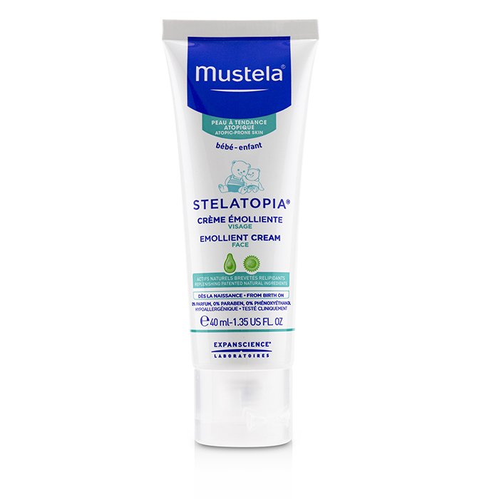 Xe XegsA GAg N[ For tFCX - -bhlX ANV 40ml Mustela Stelatopia Emollient Cream For Face -An.-Redness Action 40ml  yyVCOʔ́z