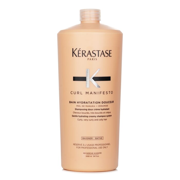 ケラスターゼ Curl Manifesto カール マニフェスト ベイン ヒドラタシオン ドゥスール シャンプー Kerastase Curl Manifesto Bain Hydratation Douceur Shampoo Gentle Creamy Shampoo For Curly, Very Curly Coily Hair ;; 1000ml 送