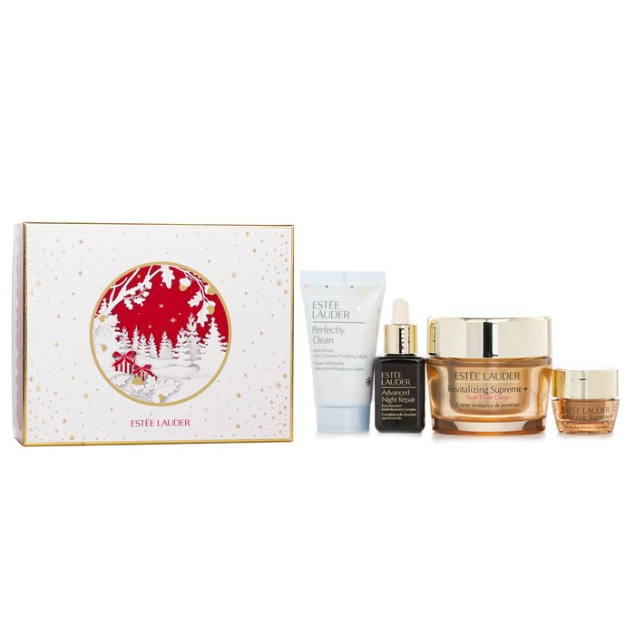 エスティ ローダー ;;と;;のワンダーセット Estee Lauder Firm And ;; Wonders Set: Perfectly Clean Cleanser + Advanced Night Re. + Revitalizing Supreme + Eye Balm 4pcs 送料無料 