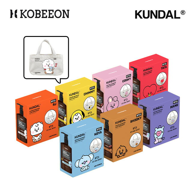 [KUNDAL公式販売代理店] KUNDAL × BT21コラボ クンダル シャンプ ＆トリートメントセット 2個セット シャンプー トリートメント BTS 300ml タンパク質 トリートメント ヘアケア ヘアーケア ヘアトリートメント 韓国コスメ [韓国直送]のサムネイル