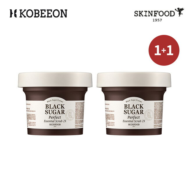 「2個」 [SKINFOOD] スキンフード ブラックシュガーパーフェクトエッセンシャルスクラブ2X 210g Black Sugar Perfect Essential Scrub 2X パッケージリニューアル ツルツル 肌荒れ 乾燥肌 肌キメ 角質 毛穴 送料無料 2個セット [韓国直送]