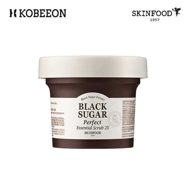 [SKINFOOD] スキンフード ブラックシュガーパーフェクトエッセンシャルスクラブ2X 210g Black Sugar Perfect Essential Scrub 2X パッケージリニューアル ツルツル 肌荒れ 乾燥肌 肌キメ 角質 毛穴 送料無料 [韓国直送]