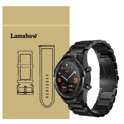 Lamshaw Ticwatch Pro バンド, ステンレス メタル ベルト 交換バンド 対応 Ticwatch Pro スマートウォッチ 腕時計 (ブラック) Lamshaw Ticwatch Pro バンド, ステンレス メタル ベルト 交換バンド 対応 Ticwatch Pro スマートウォッチ 腕時計 (ブラック)
