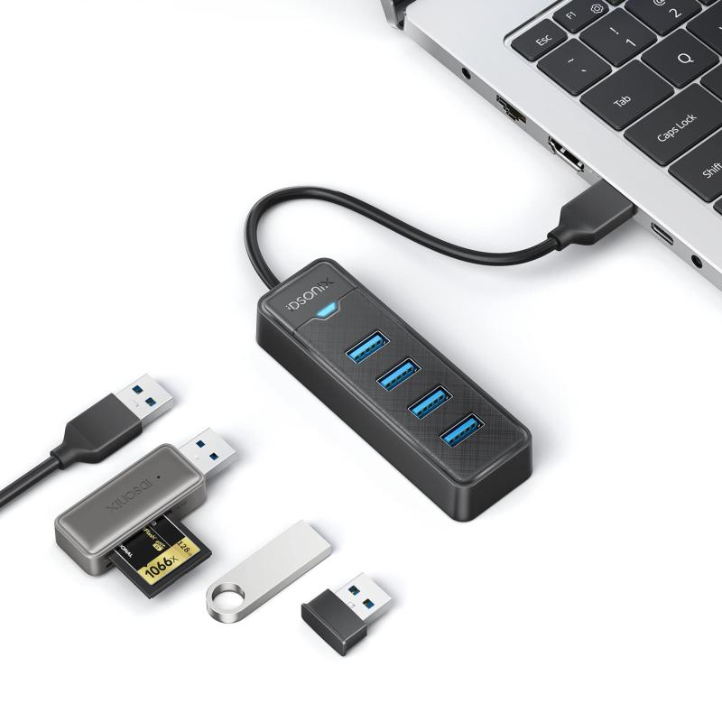 iDsonix usbnu 3.0 4|[g iDsonix usb hub ^  5Gbps] oXp[ RpNg m[gPCΉ Mac OS/Windows/Android/LinuxΉ ubN P[u15cm