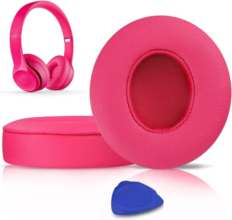 イヤーパッド イヤークッション Beats Solo2 &amp; Solo3 Wireless (B0534/A1796) 用 交換パッド ヘッドホンパッド 遮音 メモリフォーム (ピンク)