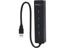 StarTech.com 4ポート SuperSpeed USB3.0ハブ ポータブルミニUSB Hub 接続ケーブル内蔵 ブラック ST4300PBU3