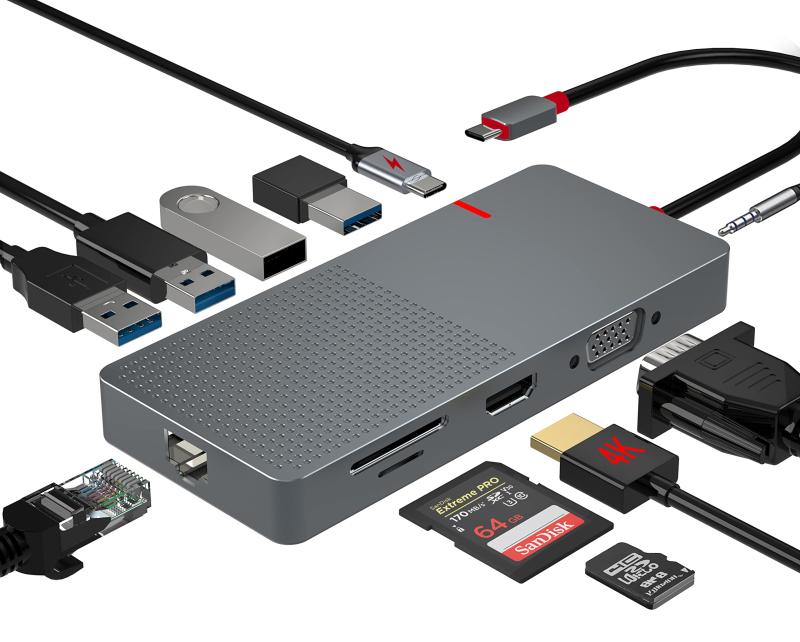 ANYPLUS usb c nu 11-in-1 usb hub usb c ϊA_v type-c hdmi vgai4K HDMI displayport hdmi ϊ/usb lan/PD 100 W}[d|[g/2USB 3.0/2USB 2.0-A|[g/TF/SDJ[h[_[)hbLOXe[VKpmacbook