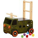 Edutē エデュテ アイムトイ ウォーカー&ライド アーミートラック 手押し車 カタカタ 木のおもちゃ 知育玩具 赤ちゃん 1歳 誕生日プレゼント ...