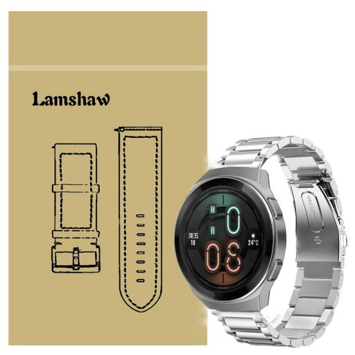 Lamshaw for Huawei Watch GT2e バンド, ステンレス メタル ベルト 交換バンド 対応 HUAWEI Watch GT2e 46mm (シルバー) Lamshaw for Huawei Watch GT2e バンド, ステンレス メタル ベルト 交換バンド 対応 HUAWEI Watch GT2e 46mm (シルバー)