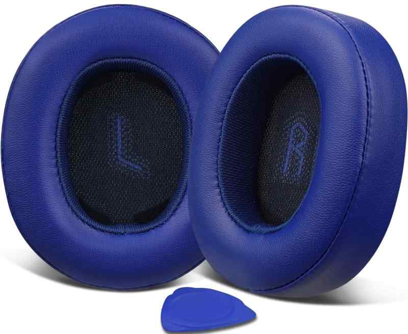 イヤーパッド ヘッドホンパッド JBL E55BT ワイヤレス ヘッドフォン 対応 交換用 イヤークッション パッド プロテインレザー 高密度フォーム ブルー