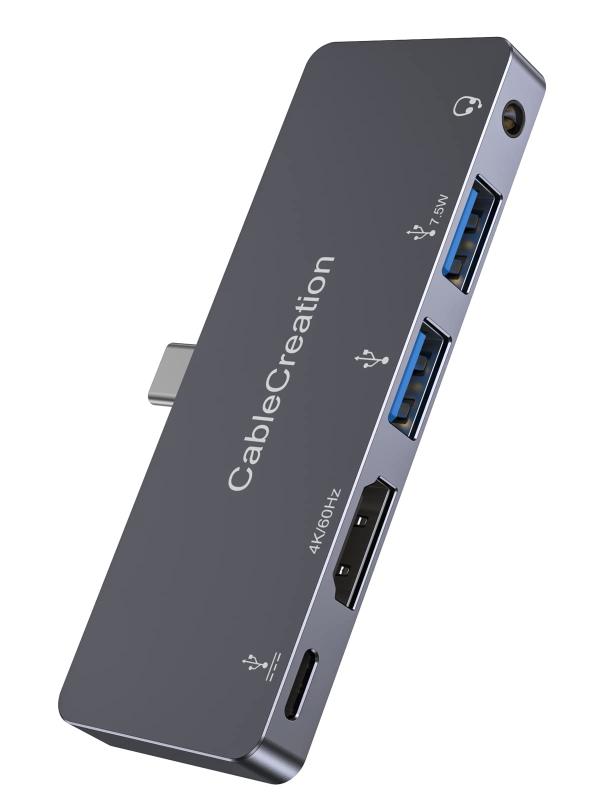 USB C nu, CableCreation 5-in-1 Type-C nu 4K@60Hz HDMI|[g USB3.0|[g 100W PD[d|[g 3.5MMI[fBI|[g MacBook Pro iPad ProȂǂɑΉ