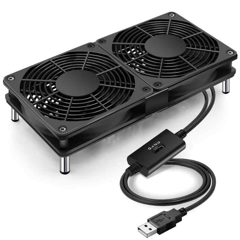 冷却ファン 静音 USBファン 12cm 2個1組 スピード調整 5V ミニファン 小型PC ゲーム機 ルーターなど用 冷却 ファン (組立要)