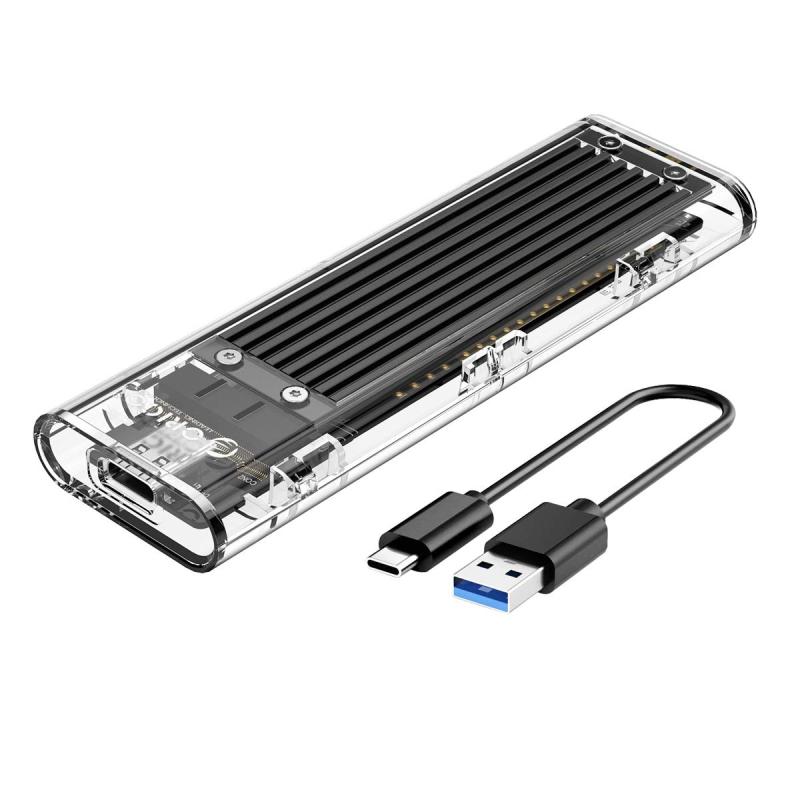 M.2 SSDケース USB3.1 Type-C NGFF ハードディスクケース B-Key対応 SATA3.0 5Gbps 外付けケース 工具不要 透明 2230/2242/2260/2280 SSD対応 2TB容量 M.2 SSD 変換アダプタ TCM2F-BK