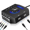 PHOINIKAS サウンドカード 外付け USB オーディオ 変換アダプタ 外付けサウンドカード 音量調節 曲切り替 USBポート 3.5mmジャック/USBジャック付き usb サウンド カード ステレオオーディオアダプ(2)