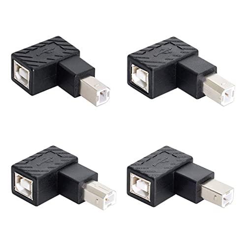 cablecc USB 2.0 Bタイプ オス-メス延長アダプター 水平垂直角度 90度 ディスクスキャナー用 4個 cablecc USB 2.0 Bタイプ オス-メス延長アダプター 水平垂直角度 90度 ディスクスキャナー用 4個