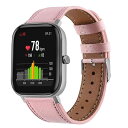 Leather Bands Compatible with Amazfit GTS/GTS2/GTS 2e/GTS 2 mini Band Men Women,Genuine Leather Wristband Replacement Band for Amazfit Bip U Pro/Bip/Bip Lite/Bip S/Bip S lite/Bip U (Pink)