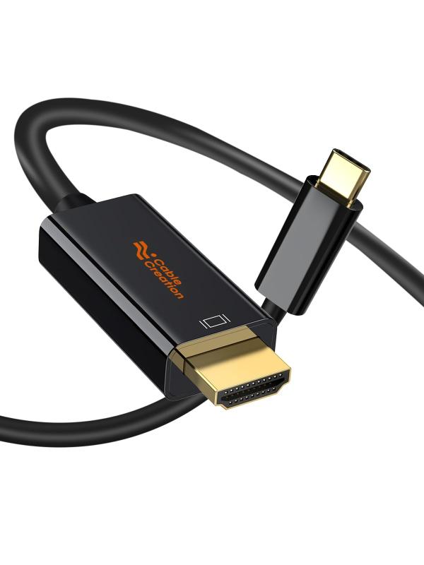 USB C HDMI ケーブル,CableCreation 4K HDMI ケーブル スマホとテレビ 繋ぐケーブル Thunderbolt 3 対応 Android MacBook Air MacBook Pro iPad Pro 対応 (ご注意：Xperiaシリーズに非対応)0.9M /ブラック