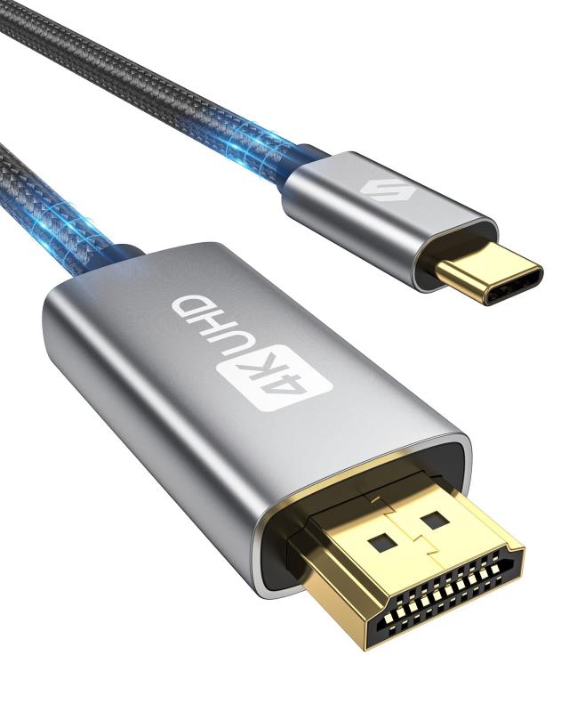 Silkland 4K USB-C HDMI ケーブル 2M Thunderbolt 3 to HDMI 映像出力 在宅勤務 Type C HDMI 変換ケーブル 携帯画面をテレビに映す タイプC HDMI 変換 MacBook Pro Air/iPad Pro 2020/iMac/Surface Book/Galaxy S21 S20 S20 等対応