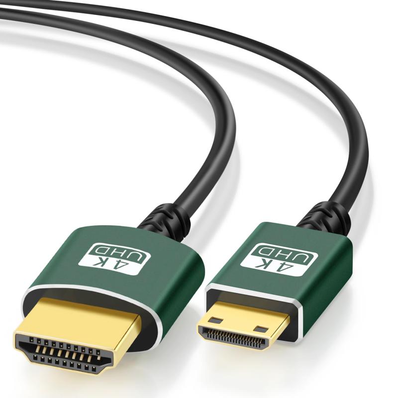 Thsucords 細柔らかい &amp; 薄型 ミニ HDMI to HDMI ケーブル 1M. ウルトラスリム &amp; フレキシブル Mini HDMI ケーブル 3D/4K@60Hz/18gbps/2160P/1080P 適格請求書発行可