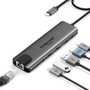 USB Type C ハブ 6-in-1 Lemorele HDMI出力4K@60Hz ハブ MacBook pro/air usb-c ハブイーサネットLANポート(1000Mbps)/Type-Cアダプター USBタイプC PD100W急速充電hub(2)